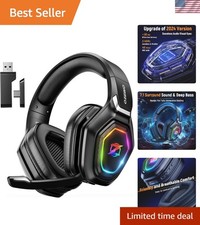 RGB Lighting Wireless Gaming Headset with Flip Mic - Immersive Gaming Experience