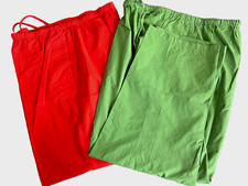 Banana Republic Drawstring Pants size L Relaxed Ankle Pull On 2 pairs Green Red