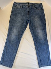 Gap Women Stretch Jeans Size 16 Straight Leg Blue Denim Dark Wash