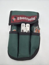 Sheffield Brand Utility Tool Belt Pouch 6 Piece Set W/ Knife Flashlight