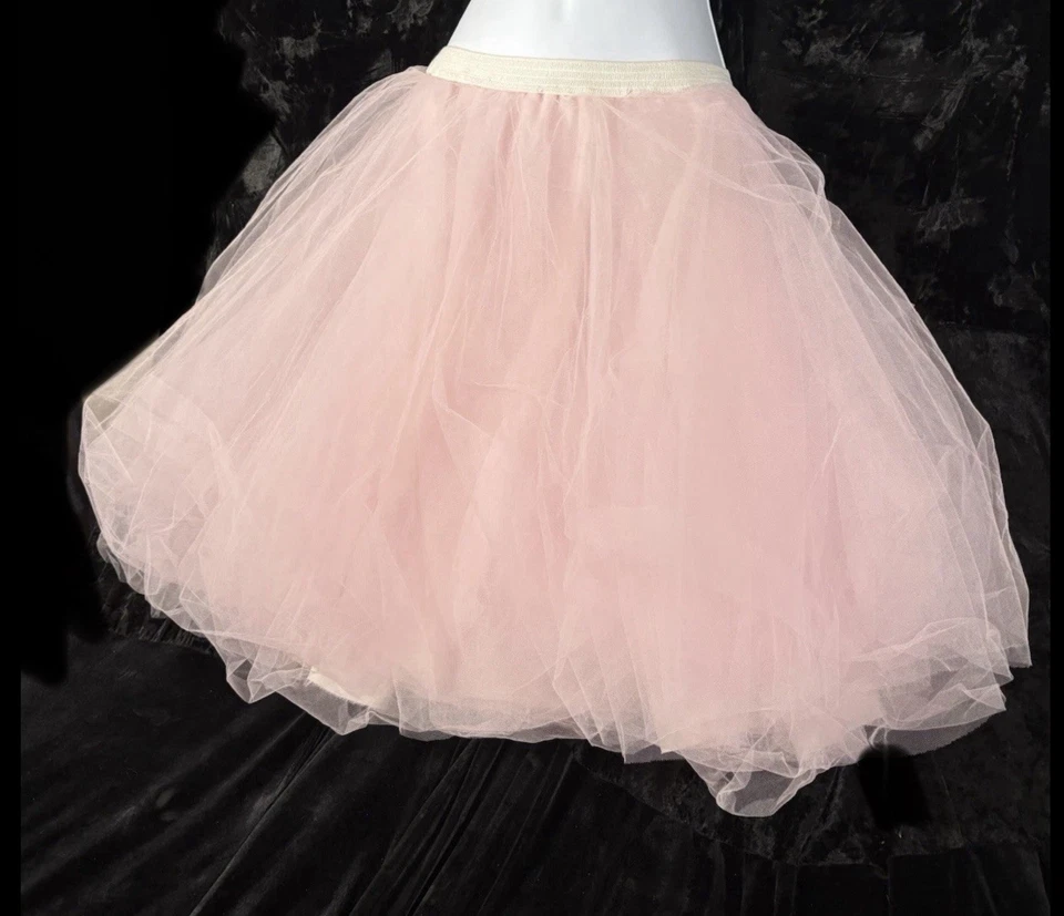 Enagua Rosa Tutú Falda Tule 6 Capas Elástico Fiesta Disfraz M/L Hecho a Mano Foto 3 de 4