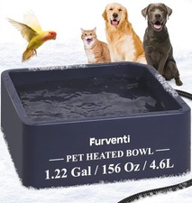 Heated Water Bowl for Dog Cat,1.22 Gallon,Outdoor Waterproof Heated Pet Water...