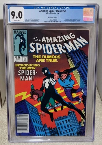 Amazing Spider-Man #252 (1984) CGC 9.0 1st Black suit Spidey Newsstand variant