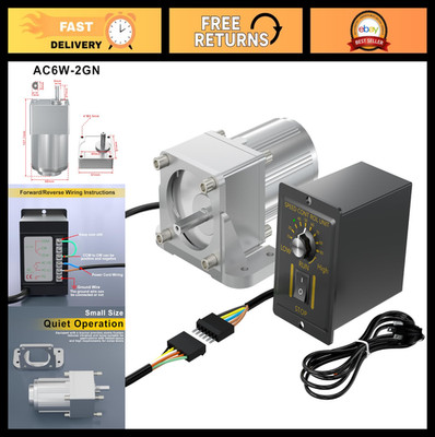 6W 110V Adjustable Gear Reducer Motor 280RPM with Speed Controller & Bracket for
