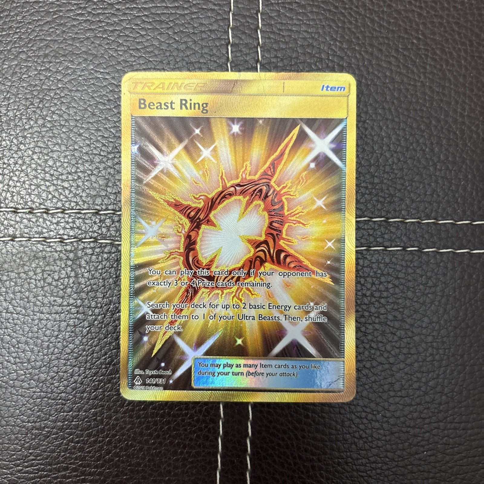 Pokemon TCG - Beast Ring - 141/131 - Forbidden Light - HP Secret Rare (2018)