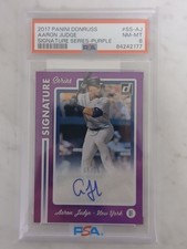 2017 Panini Donruss Aaron Judge #SS-AJ Purple /25 Auto RC PSA 8 Rookie Yankees
