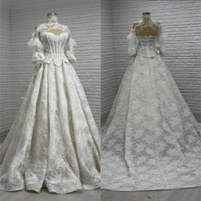 Custom Bridal Gown antique Victorian Prom Bustle Corset medieval dress women