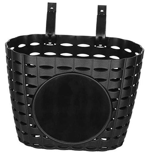 Kids Bike Basket with Cute Stickers and Adjustable Straps, Bicycle black 2
