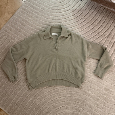 Abercrombie & Fitch Women s Solid Green Collared Knit Pullover Sweater XS