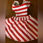 Girls Red and White Striped Suspender Skirt Dress — photo 4