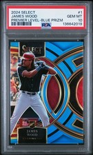 2024 PANINI SELECT PREMIER LEVEL BLUE PRIZM #1 JAMES WOOD 95/199 PSA 10