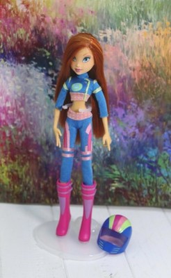 Winx Club Mattel Biker Bloom Blaue Puppe mit Schuhen von der Flora Bike Puppe