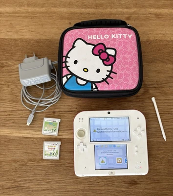 Nintendo 2DS Konsole weiß/rot  +  2 Spiele - Bild 1 von 4
