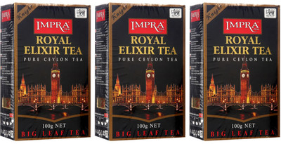 3 IMPRA ROYAL ELIXIR TEA Pure Ceylon Big Leaf Sri Lanka Origin Tea 100g 3.5oz
