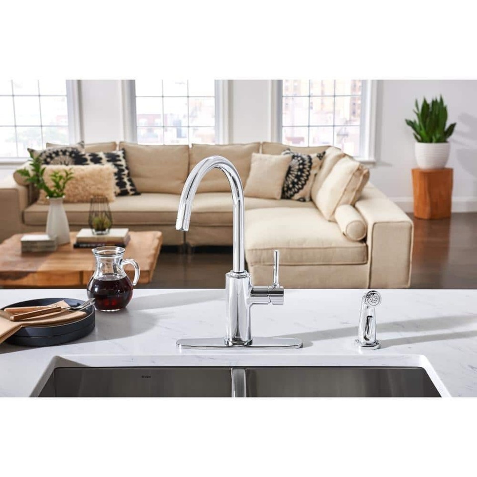 Sombra SingleHandle Standard Kitchen Faucet with Side Sprayer in