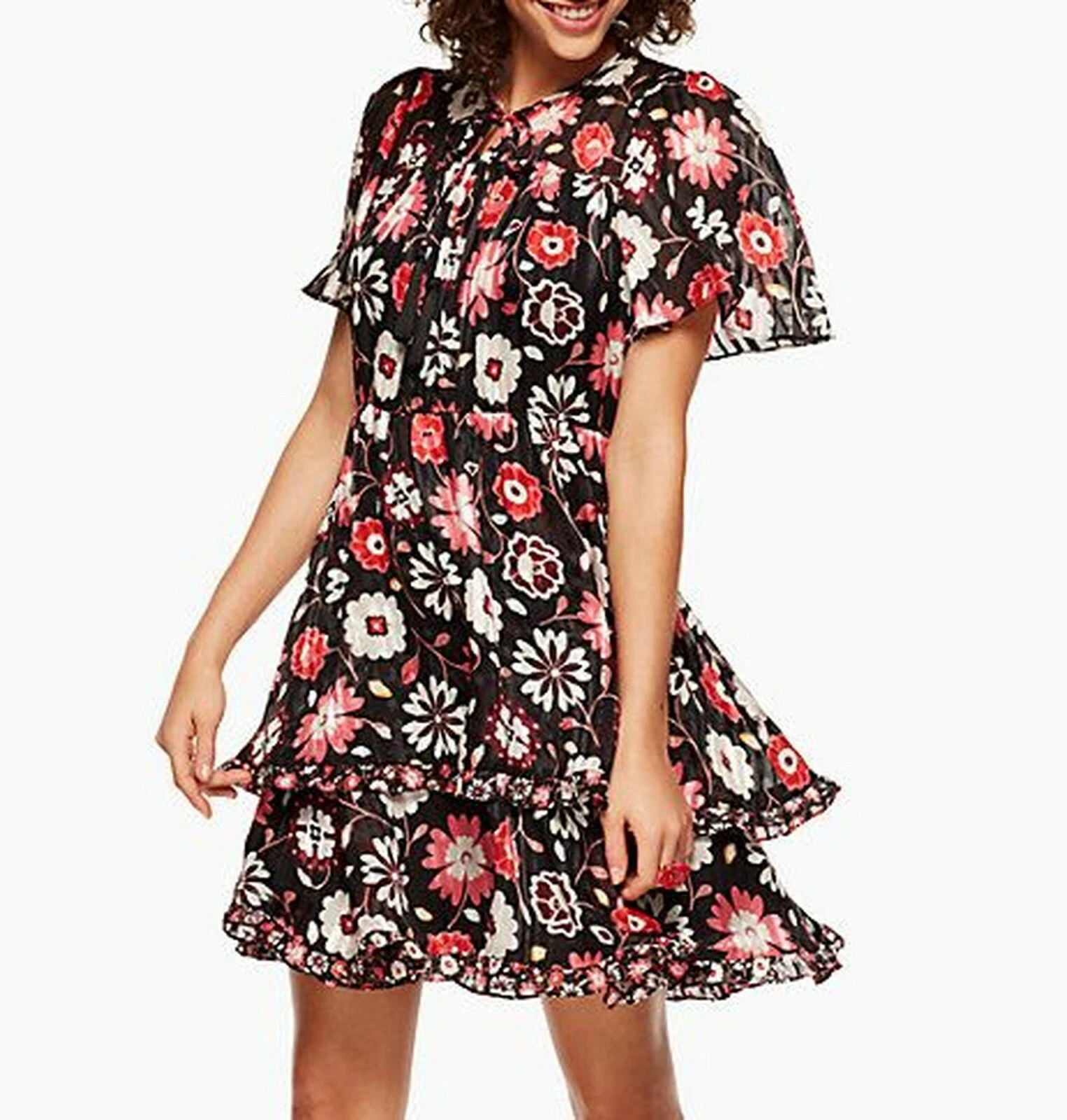 Abito in seta Kate Spade New York Flora a line nuovo con etichette prezzo al pubblico consigliato $428 taglia 10