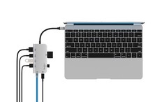 BiziOwl 8-in-1 Multi Port USB C Hub Adapter with Ethernet and 4K HDMI - Silver