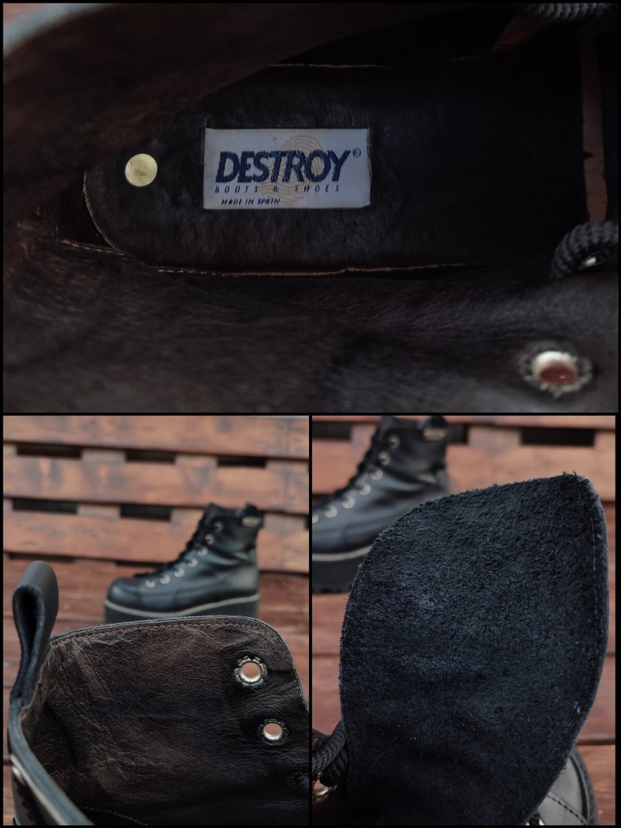 Destroy 90s Y2K Chunky Platform Boots US 11 EU 41 Lace Up Destroy 90s Y2K Chunky Platform Boots US 11 EU 41 Lace Up