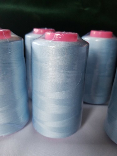Lot of 6 Light Blue Sewing Machine Thread Spools – 6000 Yards Each High Quality - Picture 2 of 3
