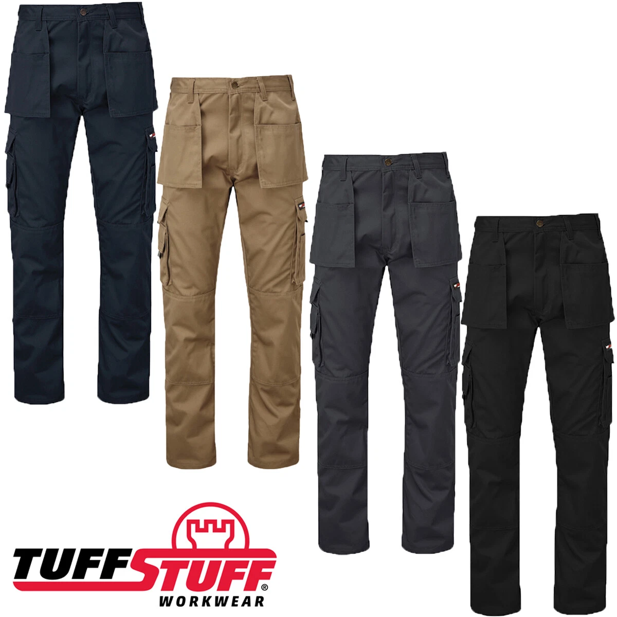 Mens Tuffstuff Pro Cargo Combat Work Trousers with Holster & Knee Pad Pockets
Opens in a new window