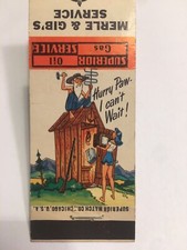 Vintage Hillbilly Matchbook Cover Merle & Gib&rsquo;s Service Dearborn, Michigan d874