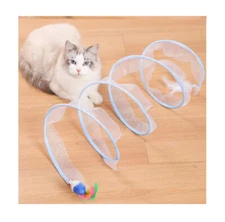 Cat Kitten Tunnel 2 Way Toy Pop Up Tube Play Interactive Mouse & Feather Toy