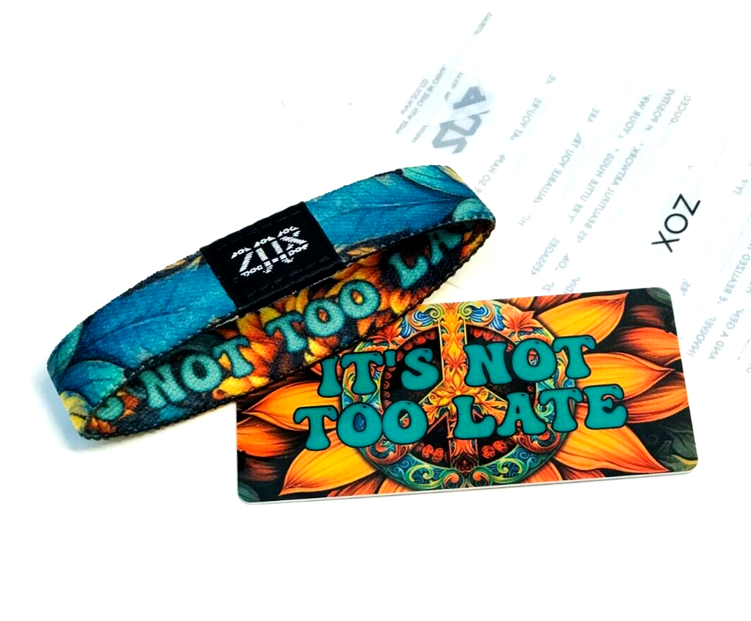 ZOX **IT'S NOT TOO LATE** Silver Medium Single Wristband w/Card