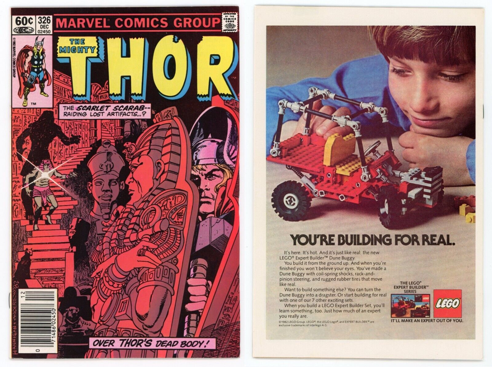 Thor #326 (NM- 9.2) NEWSSTAND 1st app Scarlet Scarab Kang Loki 1982 Marvel