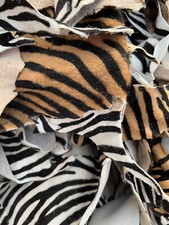 Ritagli scampoli pelle cavallino zebrato
