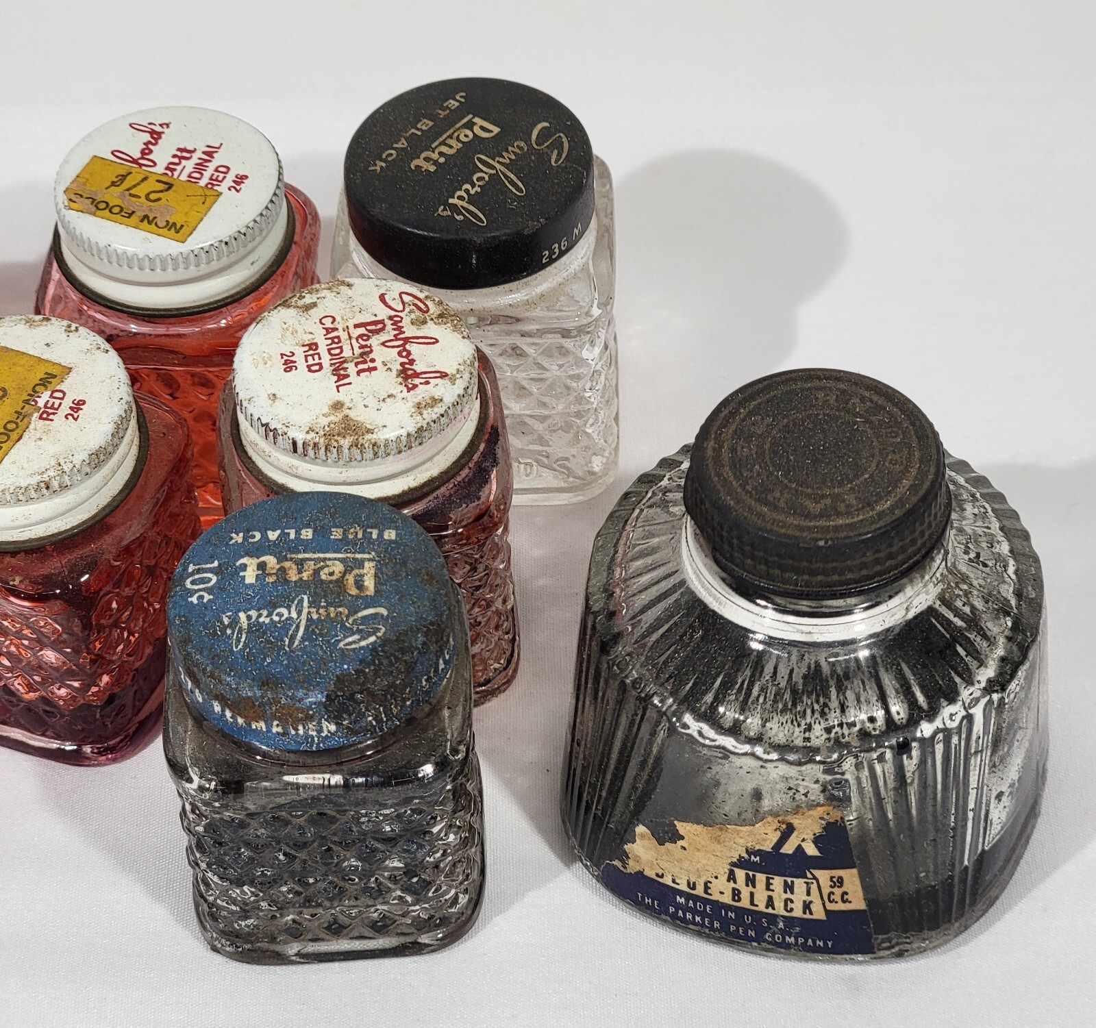 Vintage Sanford's Winner & Skrip Ink Bottles Empty Lot of 12