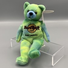 Hard Rock Cafe Blue Green Plush Bear Gatlinburg Monty Beara Stuffed Animal