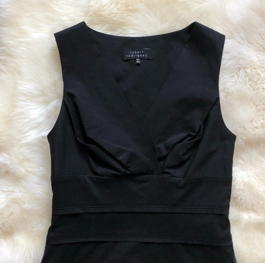 Robert Rodriguz Sz V-Neck Surplice Sheath m Stretch Pencil Dress