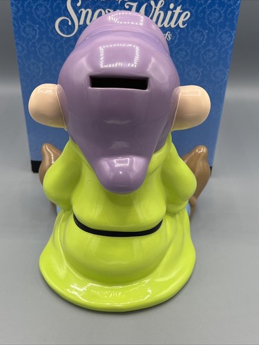 Dopey Ceramic Coin Bank Snow White & The 7 Dwarfs Approx 7.25” Disney Store UEC - Picture 2 of 6