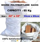 WHITE WOVEN (WPP) HEAVY DUTY DURABLE REUSABLE RUBBLE BAGS/SACKS*  Size : 55 x 85