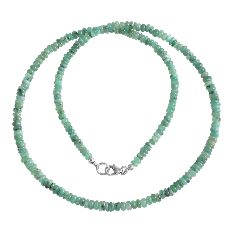 Natürliches Grün Smaragd 4-5mm Rondell Perlen 18 " Strand Handgemacht Damen - Bild 4 von 4