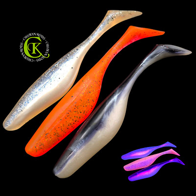 3x 20cm River Shad Gummifisch UV Jenzi Ukel Uklei Kauli Wobbler Zander Hecht