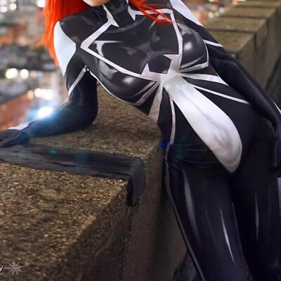 Venom Spider-Girl Jumpsuit Spider-Woman Bodysuit Cosplay Costume Halloween Party