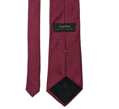 Lauren Ralph lauren Ties 100% Silk Red Blue Diamond Shape Green