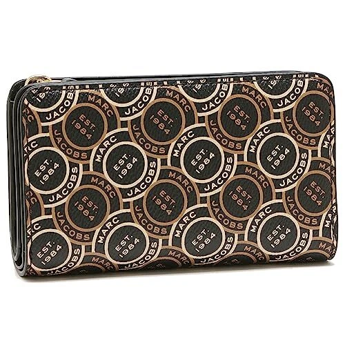 [Marc Jacobs] Outlet S120M12FA22 002 TOPSTITCHED COMPACT ZIP WALLET BLACK  MULTI