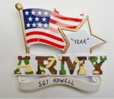 Personalized Military Army / Veteran Christmas Ornament