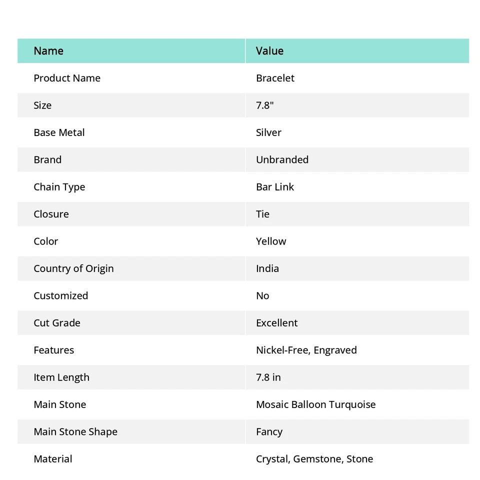 Mosaic Balloon Turquoise Gemstone 925 Sterling Silver Bracelet 7-8" o690 - Image 2 of 4