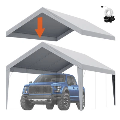 UIMOSO Carport Replacement Canopy Car Shelter Tent 12x20ft Grey Not Include Frame