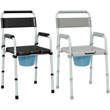 HOMCOM Raised Toilet Seat with Handle, Adjustable Height