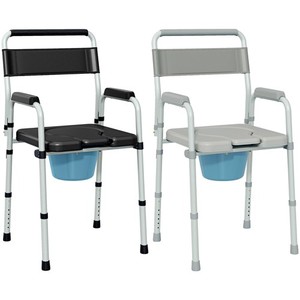 HOMCOM Raised Toilet Seat with Handle, Adjustable Height