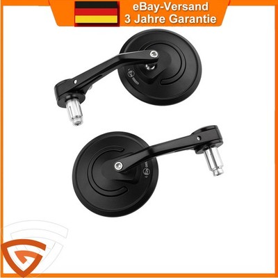 E24 Geprüft Rückspiegel Motorrad Bar End Mirror CNC Aluminium Schwarz Paar