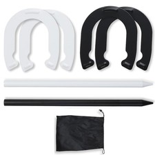 Horseshoes Outside Game for Children, Steel Horse Shoes Game Kit Outdoor Game...