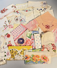 Lot Of 30 Estate Hankies Handkerchiefs Floral Lace Cotton Sheer Printed