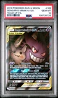 2019 POKEMON SUN & MOON TEAM UP #165 FULL ART/GENGAR & MIMIKYU GX PSA 10