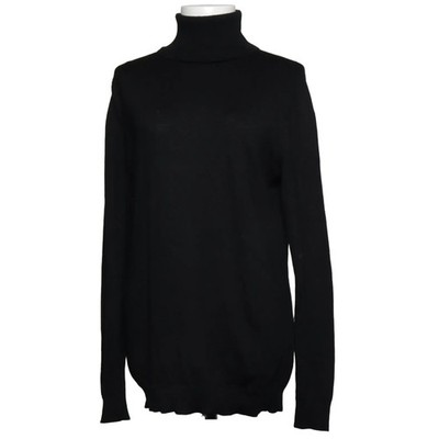 Profuomo, Rollkragenpullover, Größe: M, Schwarz, Merinowolle, Einfarbig #Wu9