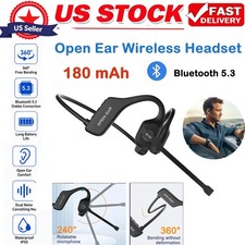 Trucker Bluetooth 5.3 Open Ear Wireless Headset With Dual Noise Cancelling Mic